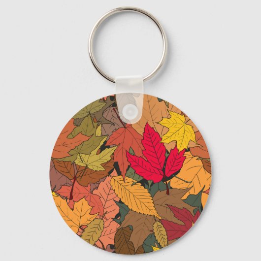 Kleurrijke herfstbladeren sleutelhanger (Achterkant)