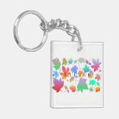 Kleurrijke herfstbladeren sleutelhanger (Voorkant Links)