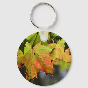 Kleurrijke herfstbladeren sleutelhanger