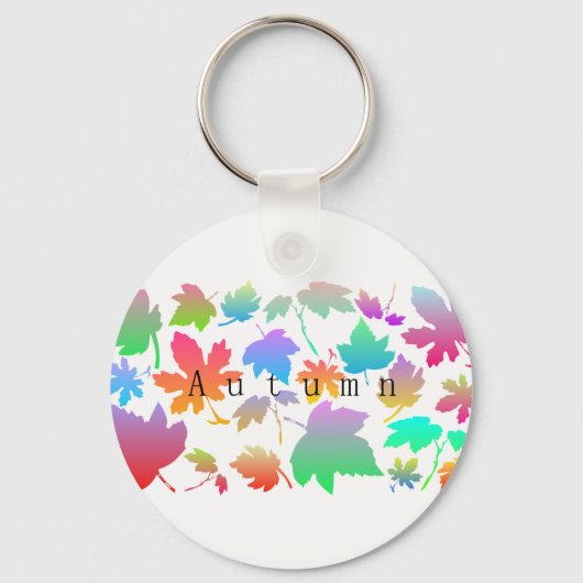Kleurrijke herfstbladeren sleutelhanger (Voorkant)
