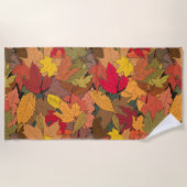 Kleurrijke herfstbladeren strandlaken (Voorkant)