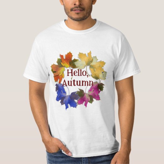 Kleurrijke herfstbladeren t-shirt (Voorkant)