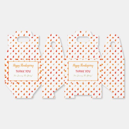Kleurrijke herfstbladeren Thanksgiving Dinner Part Bedankdoosjes (Ongevouwen)