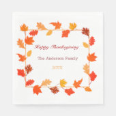 Kleurrijke herfstbladeren Thanksgiving Dinner Part Servet (Voorkant)