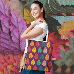 Kleurrijke herfstbladeren tote bag