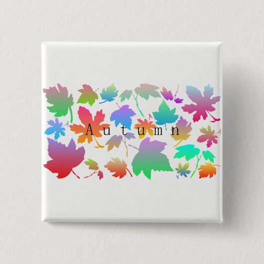 Kleurrijke herfstbladeren vierkante button 5,1 cm (Voorkant)