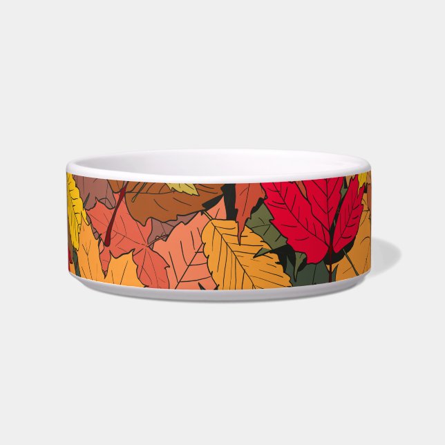 Kleurrijke herfstbladeren voerbakje (Voorkant)