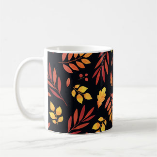 Kleurrijke herfstbladeren Waterverf Koffiemok