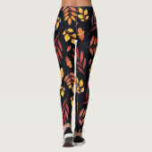 Kleurrijke herfstbladeren Waterverf Leggings (Achterkant)
