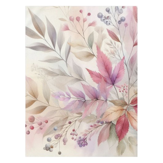 Kleurrijke herfstbladeren waterverf pastelkleur tafelkleed (Voorkant)