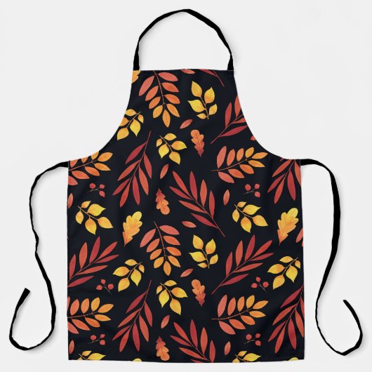 Kleurrijke herfstbladeren Waterverf Schort (Voorkant)
