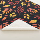 Kleurrijke herfstbladeren Waterverf Sherpa Deken (3/4)