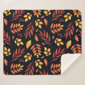 Kleurrijke herfstbladeren Waterverf Sherpa Deken (Voorkant (horizontaal))