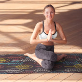 kleurrijke herfstbladeren yogamat