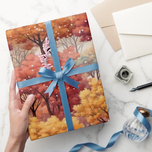 Kleurrijke Herfstbomen Cadeaupapier (Geschenken)