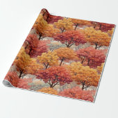 Kleurrijke Herfstbomen Cadeaupapier (Uitgerold)