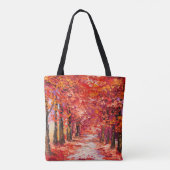 Kleurrijke herfstbomen, impressionistische oliever tote bag (Achterkant)