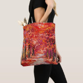 Kleurrijke herfstbomen, impressionistische oliever tote bag (Dichtbij)