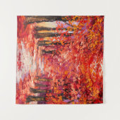 Kleurrijke herfstbomen, impressionistische oliever wandkleed (Voorkant (horizontaal))