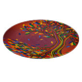 Kleurrijke herfstboom gepersonaliseerde thanksgivi snijplank (Hoek)