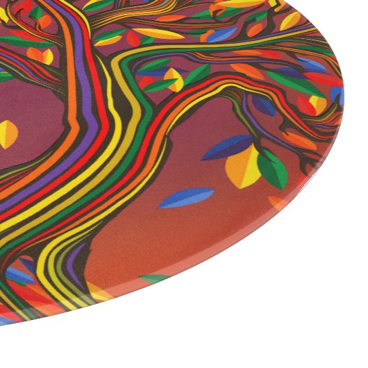 Kleurrijke herfstboom gepersonaliseerde thanksgivi snijplank (Hoek)