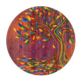 Kleurrijke herfstboom gepersonaliseerde thanksgivi snijplank (Voorkant)