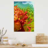 Kleurrijke herfstboom  poster (Keuken)