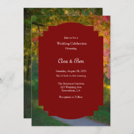 Kleurrijke herfstdag bruiloft kaart