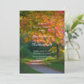 Kleurrijke herfstdag bruiloft kaart (Staand voorkant)