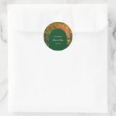 Kleurrijke herfstdag bruiloft ronde sticker (Tas)