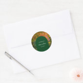 Kleurrijke herfstdag bruiloft ronde sticker (Envelop)