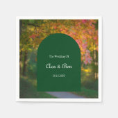 Kleurrijke herfstdag bruiloft servet (Voorkant)