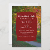 Kleurrijke herfstdag Save the Date Kaart (Voorkant)