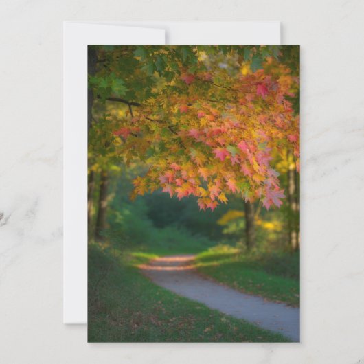 Kleurrijke herfstdag Save the Date Kaart (Achterkant)