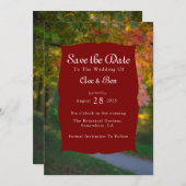 Kleurrijke herfstdag Save the Date Kaart (Voorkant / Achterkant)