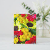 Kleurrijke herfstflorale bouquet briefkaart (Staand voorkant)