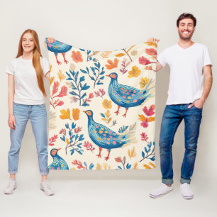 Kleurrijke herfstkalkoen met warme tinten fleece deken