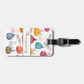 Kleurrijke herfstpompoenen  Aangepaste naam bagage Bagagelabel (Voorkant horizontaal)