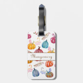 Kleurrijke herfstpompoenen  Aangepaste naam bagage Bagagelabel (Achterkant verticaal)