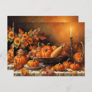 Kleurrijke herfstpompoenen briefkaart