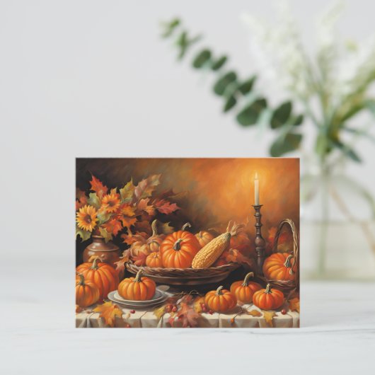 Kleurrijke herfstpompoenen briefkaart (Staand voorkant)