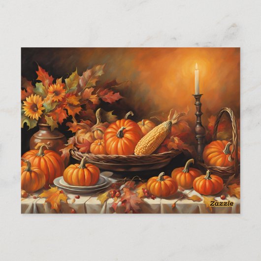 Kleurrijke herfstpompoenen briefkaart (Achterkant)