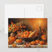 Kleurrijke herfstpompoenen feestdagenkaart (Voorkant / Achterkant)