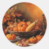 Kleurrijke Herfstpompoenen Ronde Sticker (Voorkant)