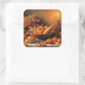 Kleurrijke herfstpompoenen vierkante sticker (Tas)
