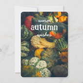 Kleurrijke herfstsquash en pompoenen feestdagenkaart (Voorkant)