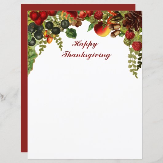 Kleurrijke herfststationery met botanisch fruit (Voorkant / Achterkant)