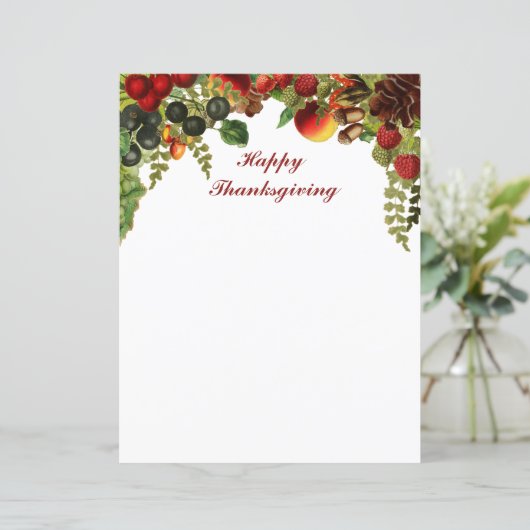 Kleurrijke herfststationery met botanisch fruit (Staand voorkant)