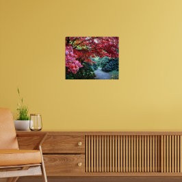 Kleurrijke herfsttuinwandeling poster