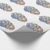 Kleurrijke hersenen cadeaupapier (Hoek)